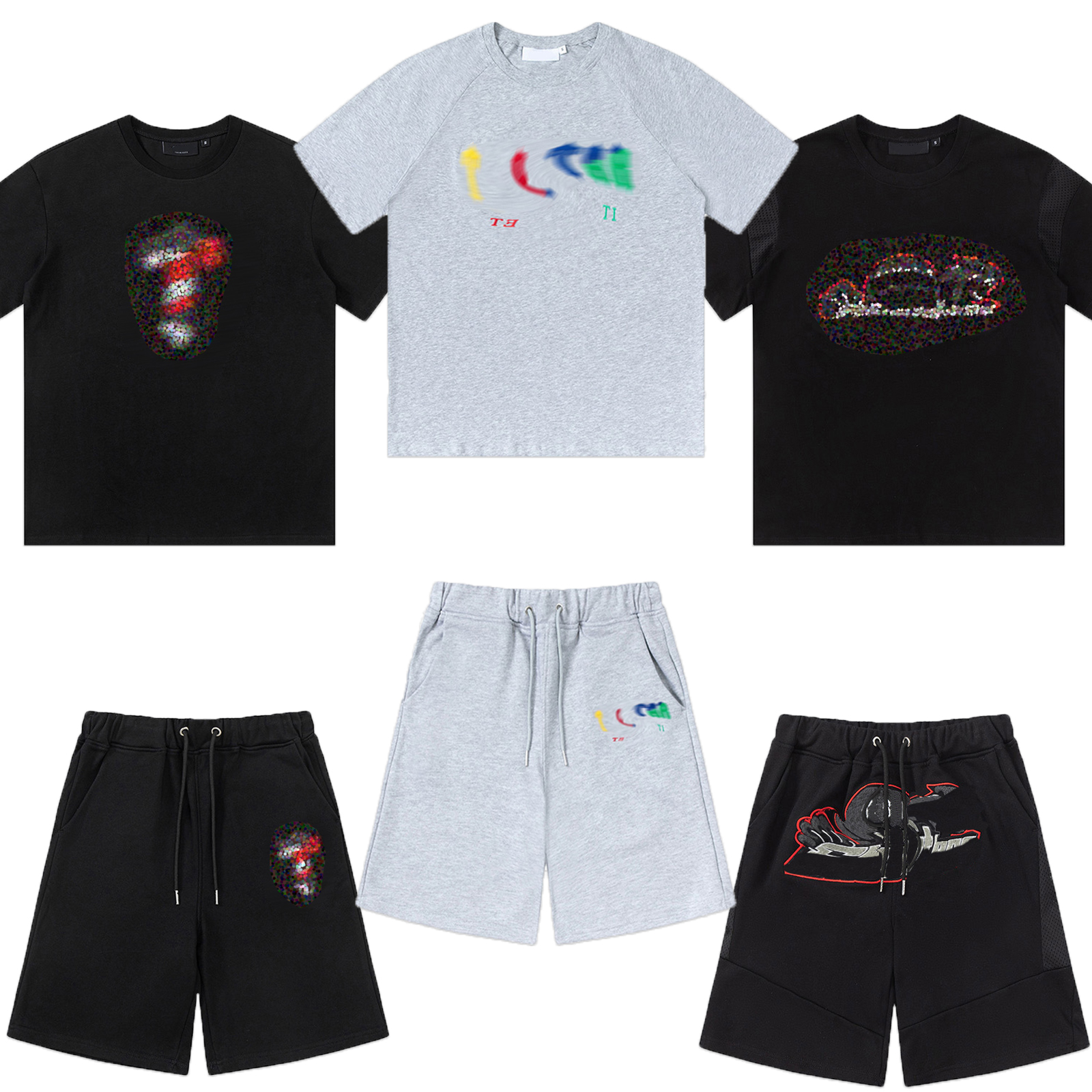Trapsstarly Tracksuit Summer Set Sleeve T Shirt Mens Shorts Suit Hip Hop Sweatshirt Cotton Tshirt Pant Y2k Designer Trapness Star Shirts Graphic Tee