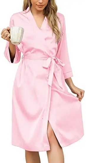 Women Silk Satin Long Wedding Bride Bridesmaid Robe Kimono Robe Feminino Bath Robe Large Size XXXL Peignoir Femme Sexy Bathrobe C251124-image-1085913185
