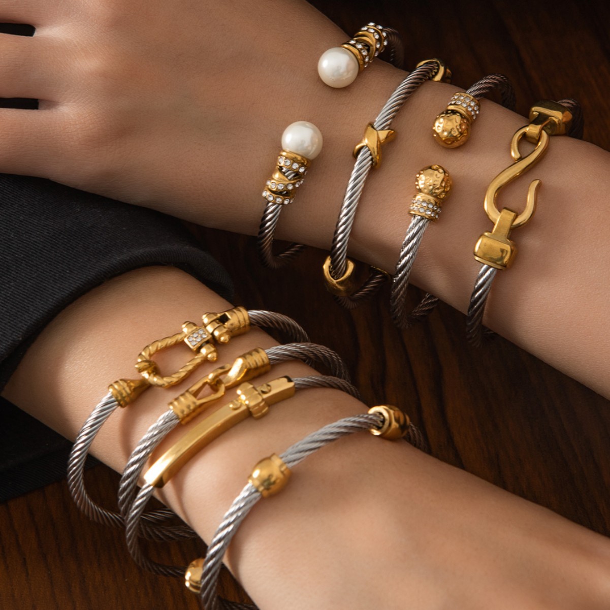 Gold Twist Bracelet European and American Style Adjustable Titanium Steel Bracelet designer bracelet women luxury jewelry gold mens bracelet silv