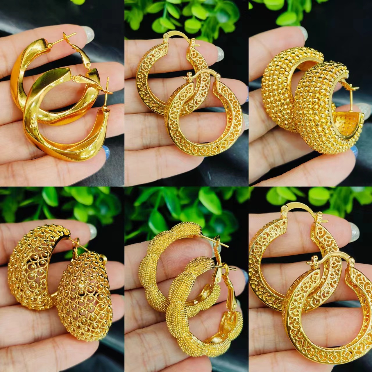 Boucles d'oreilles plaquées or boucles d'oreilles créoles accessoires d'oreille boucles d'oreilles populaires européennes et américaines boucles