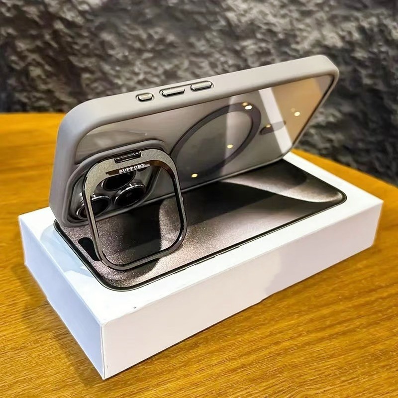 Étui de téléphone avec support d'airbag pour Iphone 17 16 15 Pro Max 16Pro 16E magnétique Anti-chute 17Pro 17Proimax étui de téléphone de luxe 16