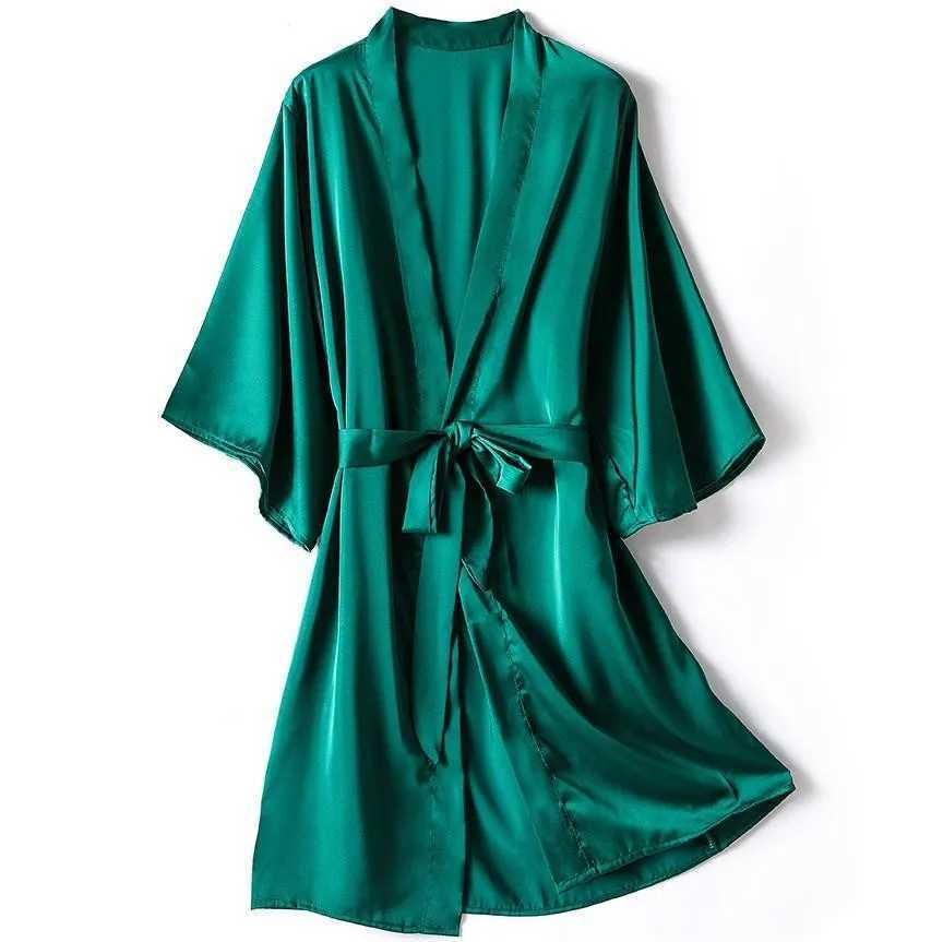 Kimono Bathrobe Gown Female Robe Set Satin Sleepwear Casual Nightgown Bridal Wedding Gift Sexy Nightwear Intimate Lingerie C2511247-image-1085952461