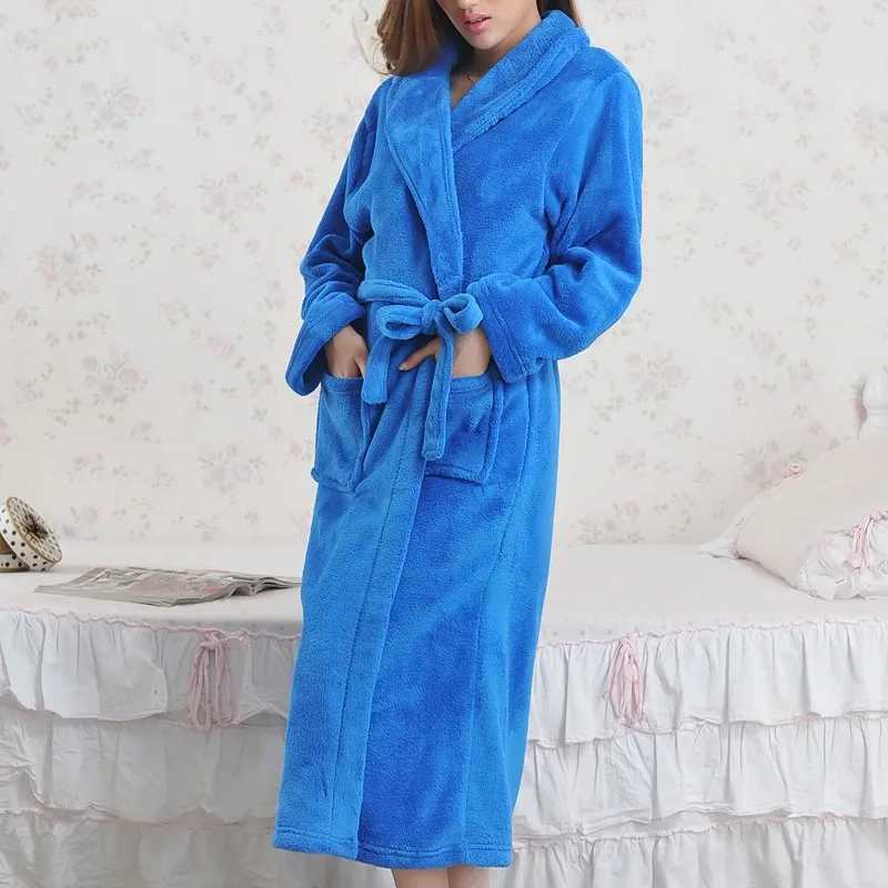 Casual Women Sleepwear Flannel Nightwear Kimono Robe Gown Warm Intimate Lingerie Home Clothes Winter Bathrobe with Belt Homewear C251124-image-1085912909