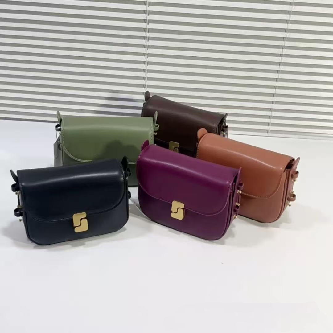 SOEUR French brand genuine leather small square bag popular style flip up handbag shopping workplace with compartments women's shoulder bag fre