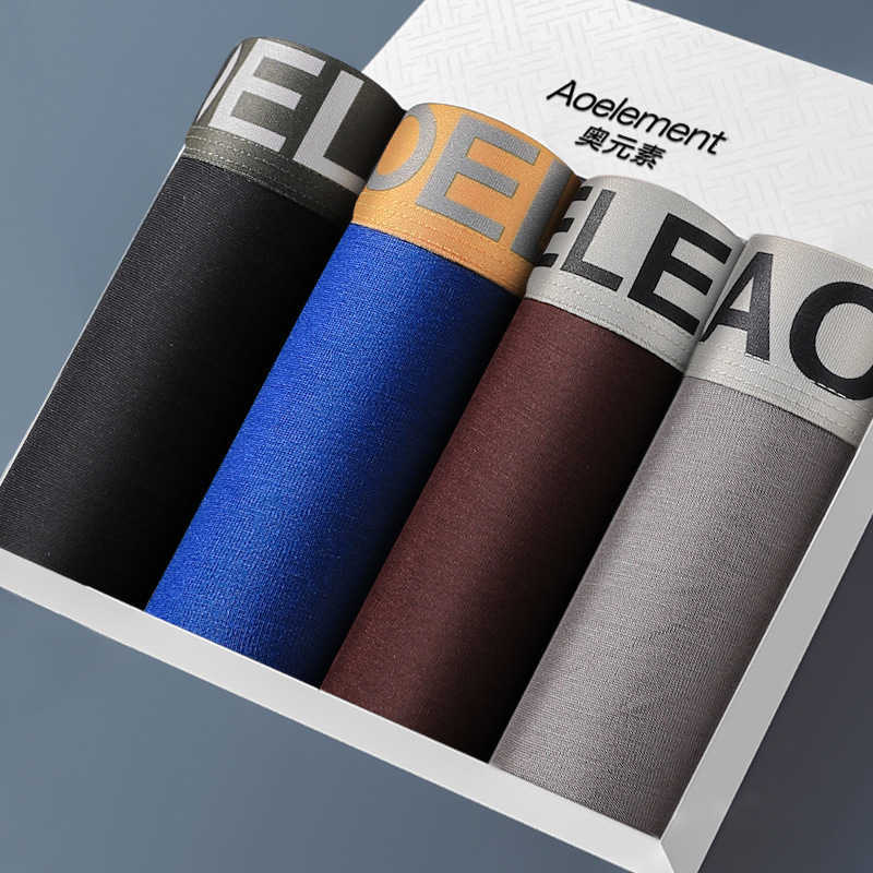 Four-piece gift box set of men&#039;s wholesale briefs, men&#039;s boxer shorts, breathable youth triangle underwear, men&#039;s underpants.-image-1012374464