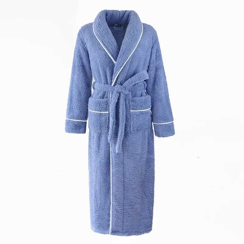 Autumn and Winter New Thick Comfortable Cotton Robe Mens Large Size Light Luxury Couple Bathrobe Womens Extended Pajama C251124-image-1085913538