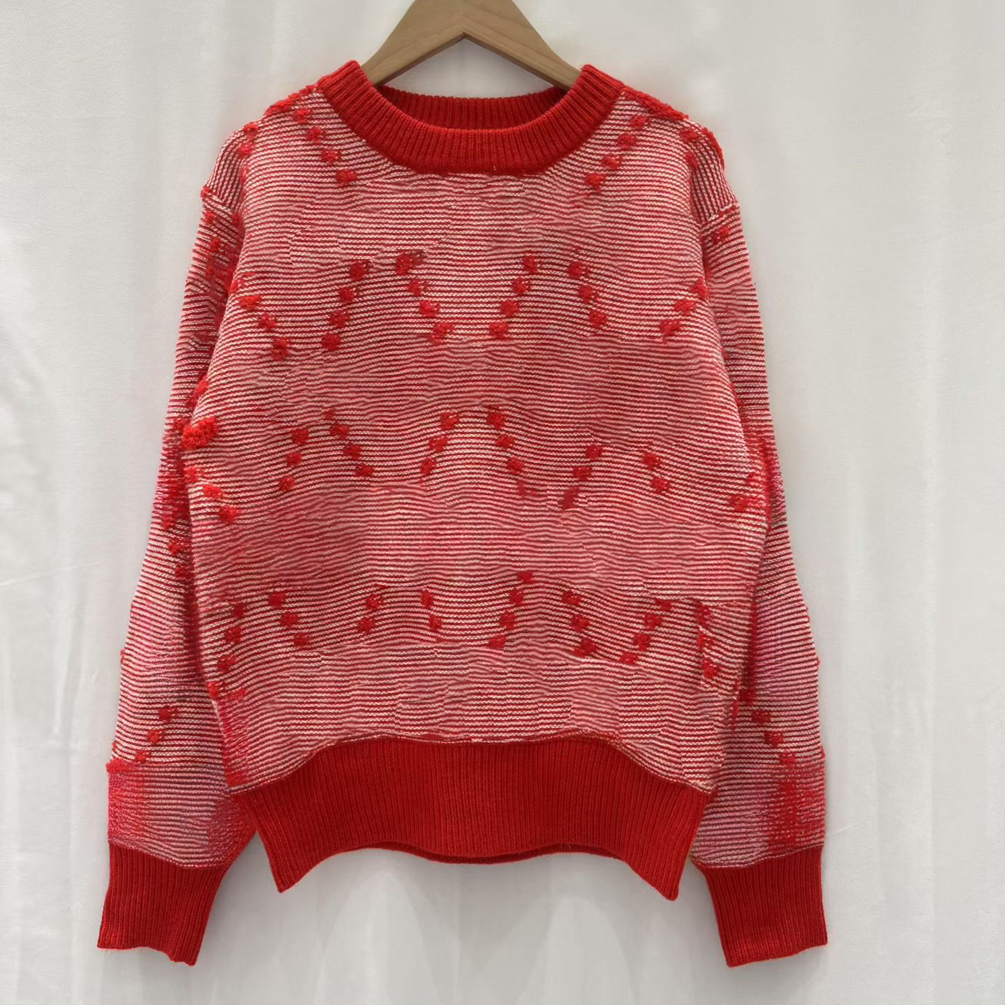 Y462 Designer Classic Pullover Sweater Fashionable Casual Women's Vintage Sweater Relaxed-Fit Comfortable Women's Top