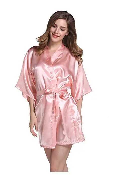 Silk Satin Wedding Bride Bridesmaid Robe Floral Bathrobe Short Kimono Robe Night Robe Bath Robe Fashion Dressing Gown for Women C251124-image-1085912891