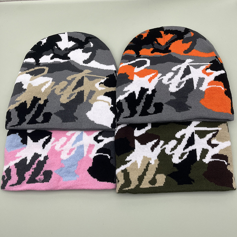 2025 Camouflage jacquard letter beanie Fashionable Hip-hop Pullover Hat Y2K designer beanie bonnet winter hat luxe mens beanie designer winter ha