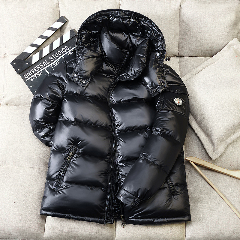 Short-style shiny down jackets for men and women super warm ultra-thick white duck down couple coats for winter
