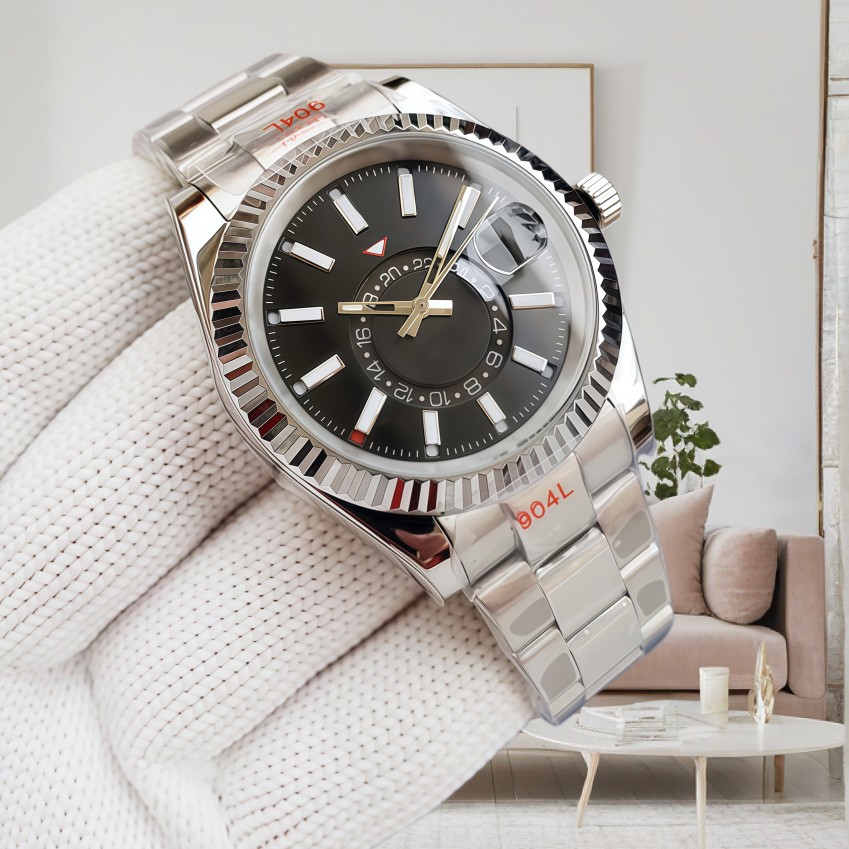 Handsome Fashion Luxury Designer Air to Air Automatic Watch Men's Mechanical Watch Steel Strap 42MM Sapphire Swimming Watch Men's Autom-image-861914486