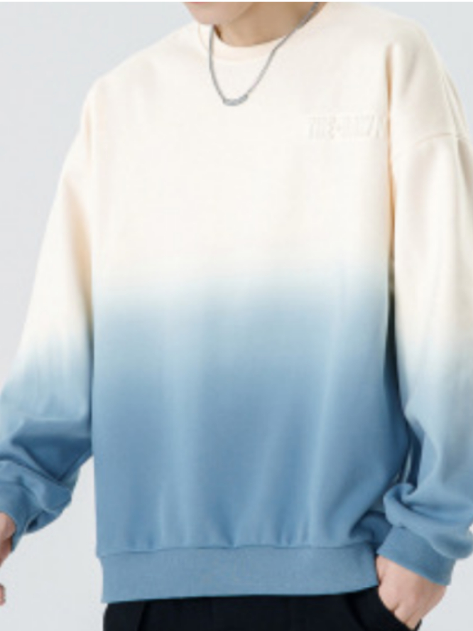 270 Men Long-sleeved Autumn and Winter Heavy Loose Solid Color Lapel Youth Casual