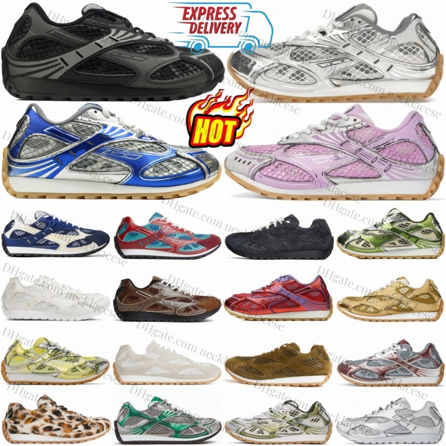 Designer Runner Shoes Orbit Casual Pink Golden Silver Running Sneakers White Blue Black Surf Mud Gray Lace Up Cherry Leopard Print Leather Mesh Wome