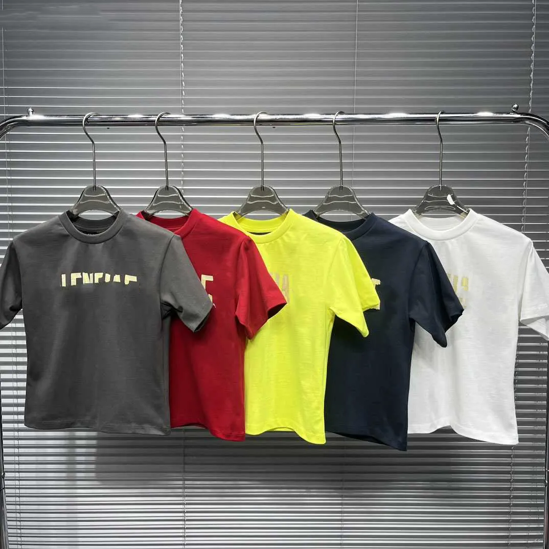 New Baby T-shirts Tape logo letter printing boys tees Size 100-150 kids designer clothes summer girl Short Sleeve
