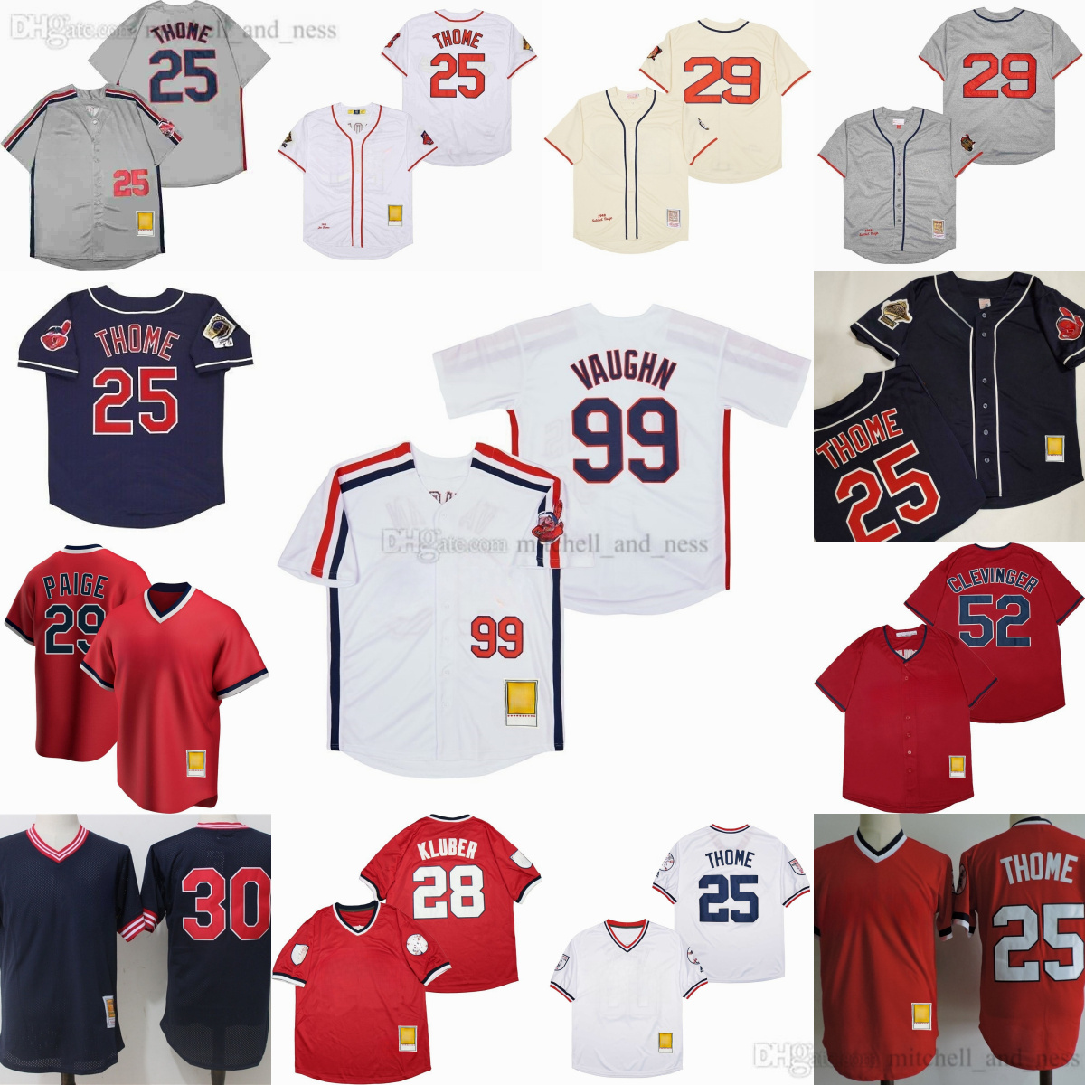 Classic Retro Movie 1995 Baseball 25 Jim Thome Jersey Throwback Satchel Paige Corey Kluber Joe Carter Rick Vaughn Jerseys Breathable Sport Shirt