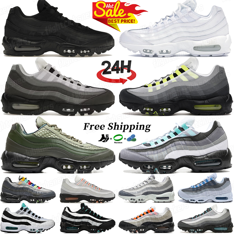 Livraison gratuite Big Size chaussures de course hommes baskets de créateurs pour hommes triple noir blanc néon gris minuit marine gutta vert ext