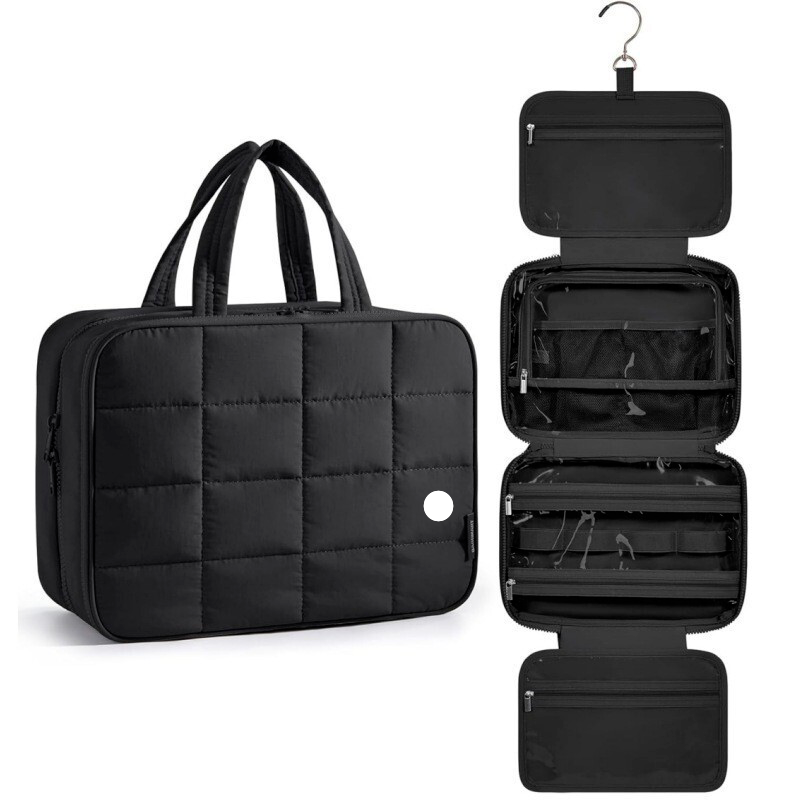 UU-L5505 Women Travel Wash Bag with Jewelry Storage Bag Hanging Yoga Bag Fluffy Cosmetic Bag Beauty Case