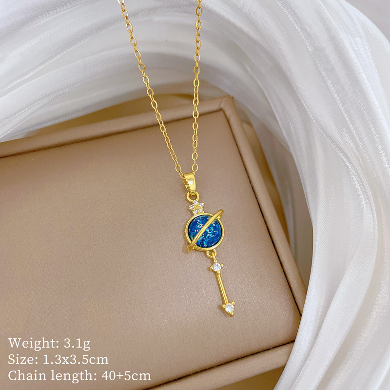 À la mode ciel étoilé galaxie Starlight Design pendentif collier charme et charme magnifique collier plein de diamants chaîne de clavicule pour f
