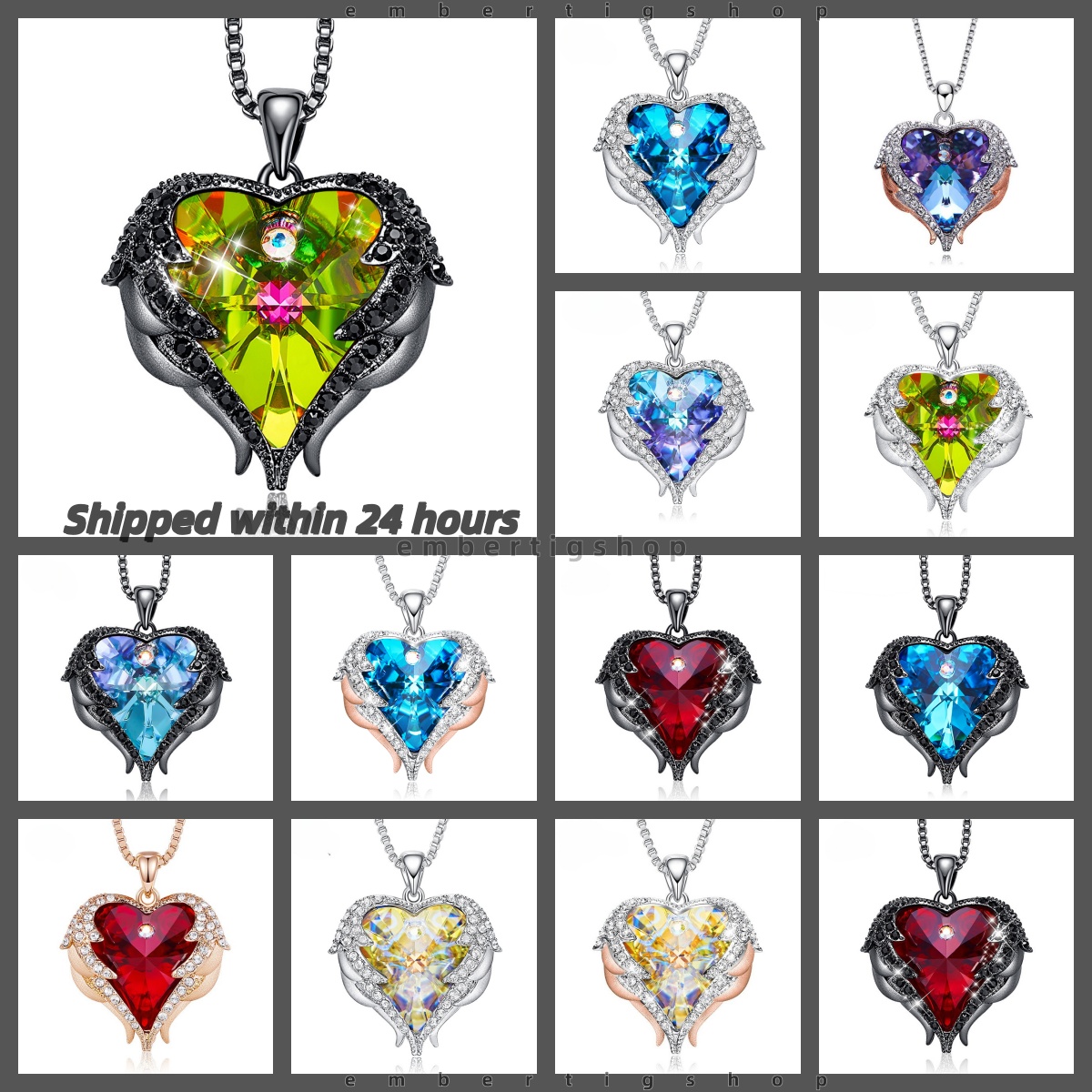 25 style Collier de créateur Colliers en cristal Bijoux de créateur Collier coeur de l'océan Femmes Bijoux de mariage Cadeaux d'amour Cadeaux d'a