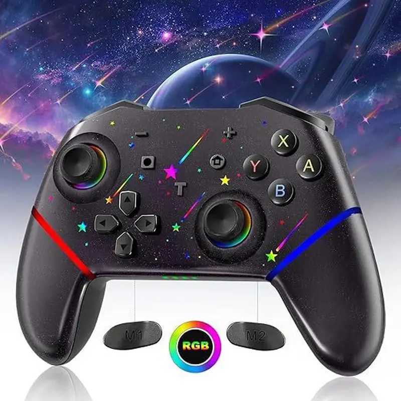 Private Model Switch Pro Rgb Light Effect Black White Shooting Star Wireless Gamepads Tl-07 Upgraded Gyroscope Game Controller H251125-image-1086032228