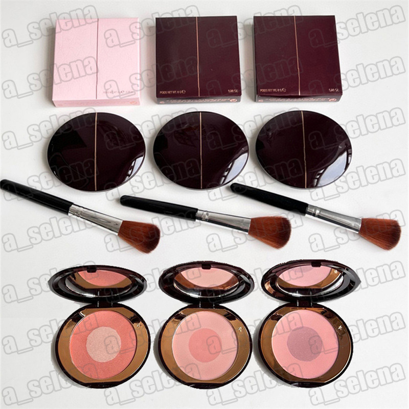 Face Makeup blush make up double color pressed blusher with brush 8g-image-567287975