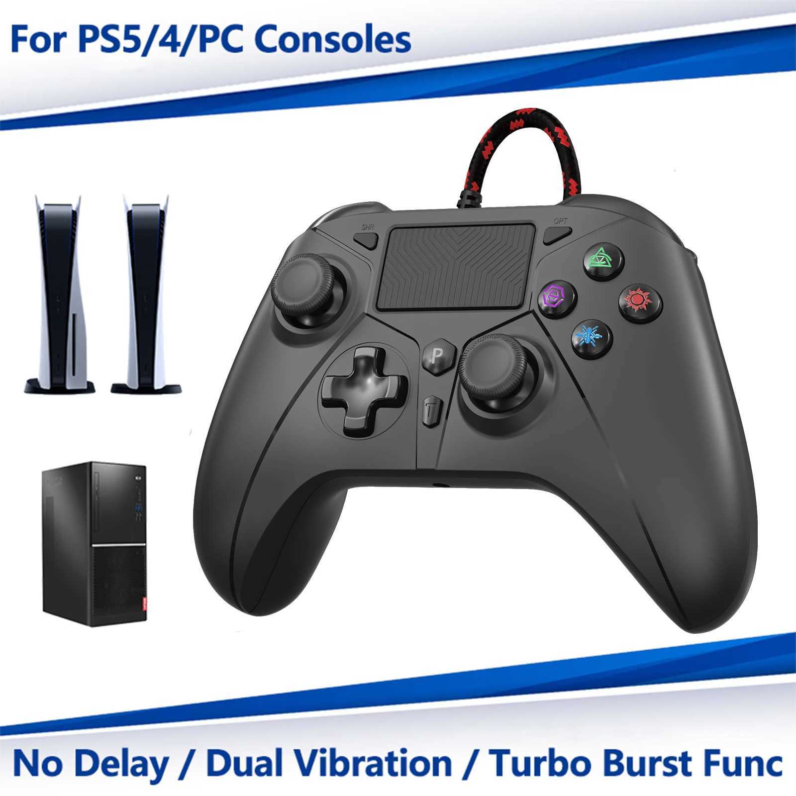 Controller for 4/PC Console Gamepad Wired Rocker Turbo Dual Sense Vibrate Joystick Gaming Remote Control Handle Controllers H251125-image-1086032652