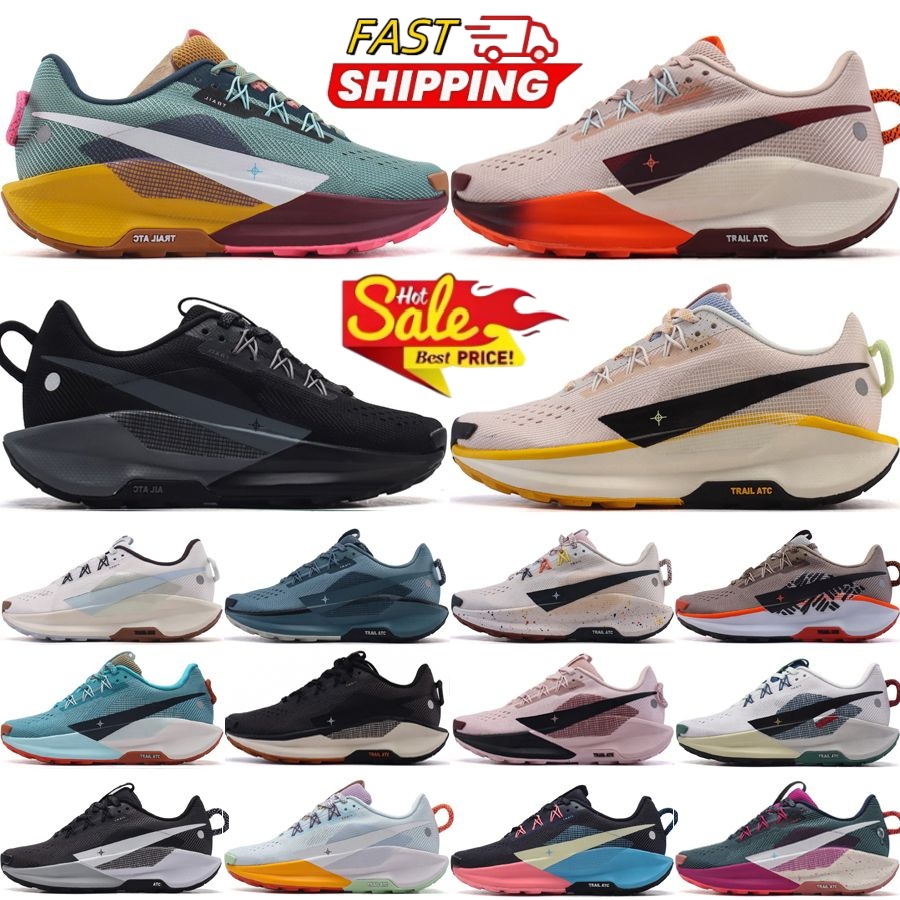 Qualité supérieure Reacts Pegasuses Trail 5 GTX Chaussures de course pour hommes Femmes Baskets Designer Noble Vert Picante Rouge Kaki Loup Gris