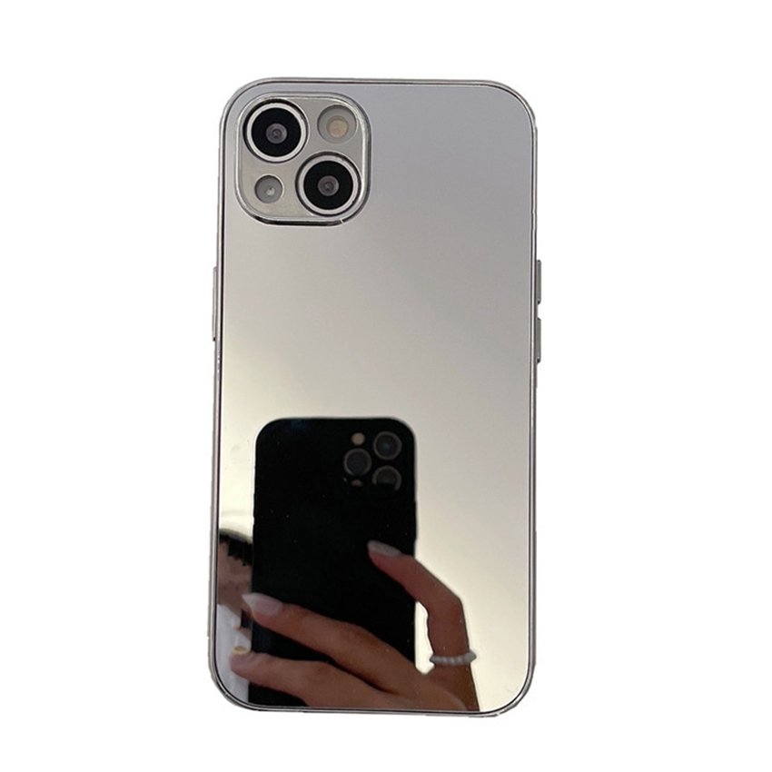 Makeup Mirror Phone Case For Iphone 16 15 14 13 Pro 12 11 Max Plus 16Pro Solid Color 16Promax Phone Case Electroplating 15Pro 15Promax Cover 14Pr