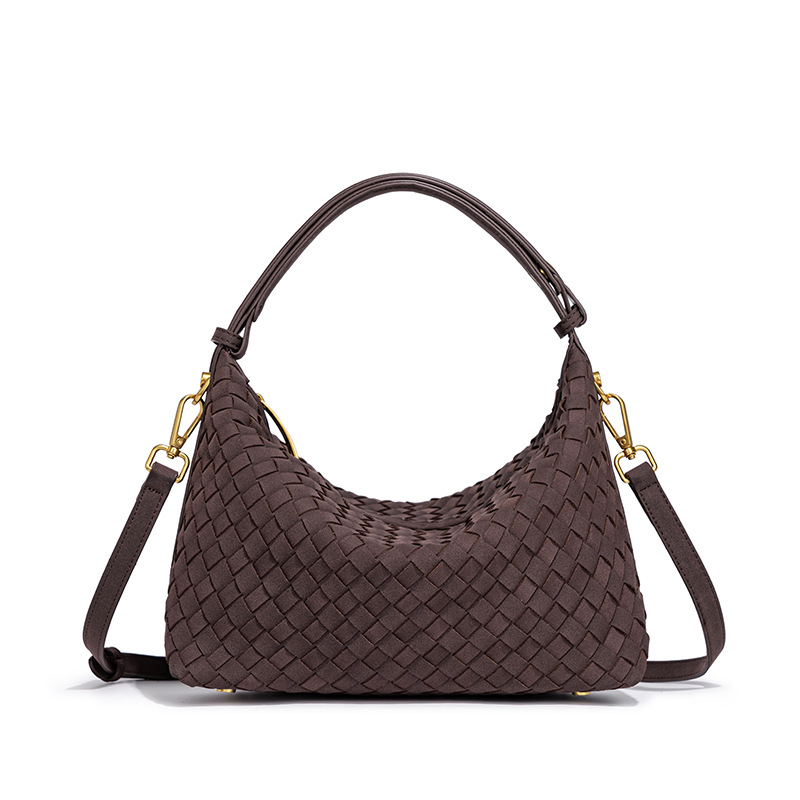 Free shipping designer bags hot selling new matte woven handbag niche single shoulder underarm women's fashionable diagonal cross dumpling bag
