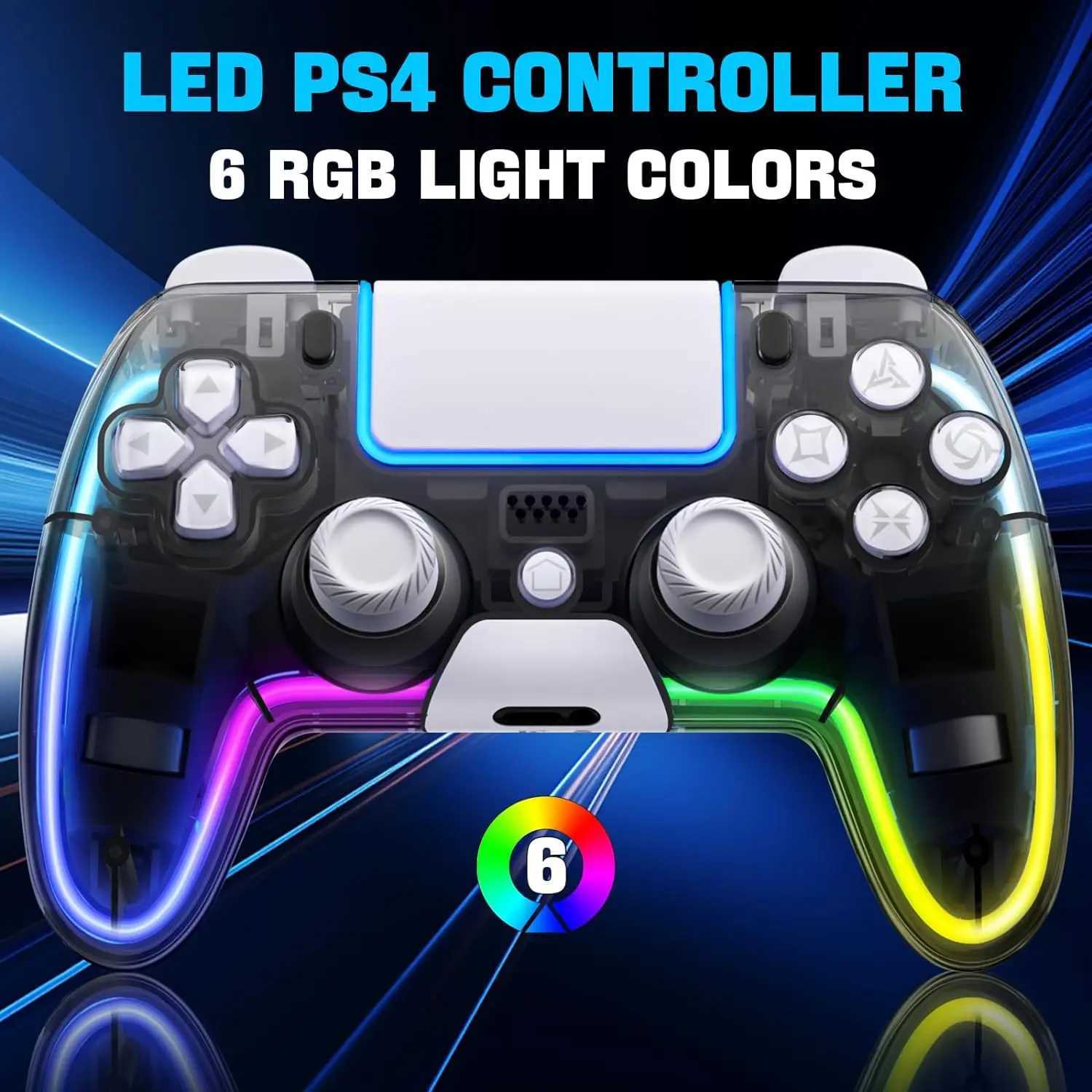 Saitake Controllers for Cust Remote with Hall 3D Joystick RGB Wireless Game Controllers for 4 H251125-image-1086031638