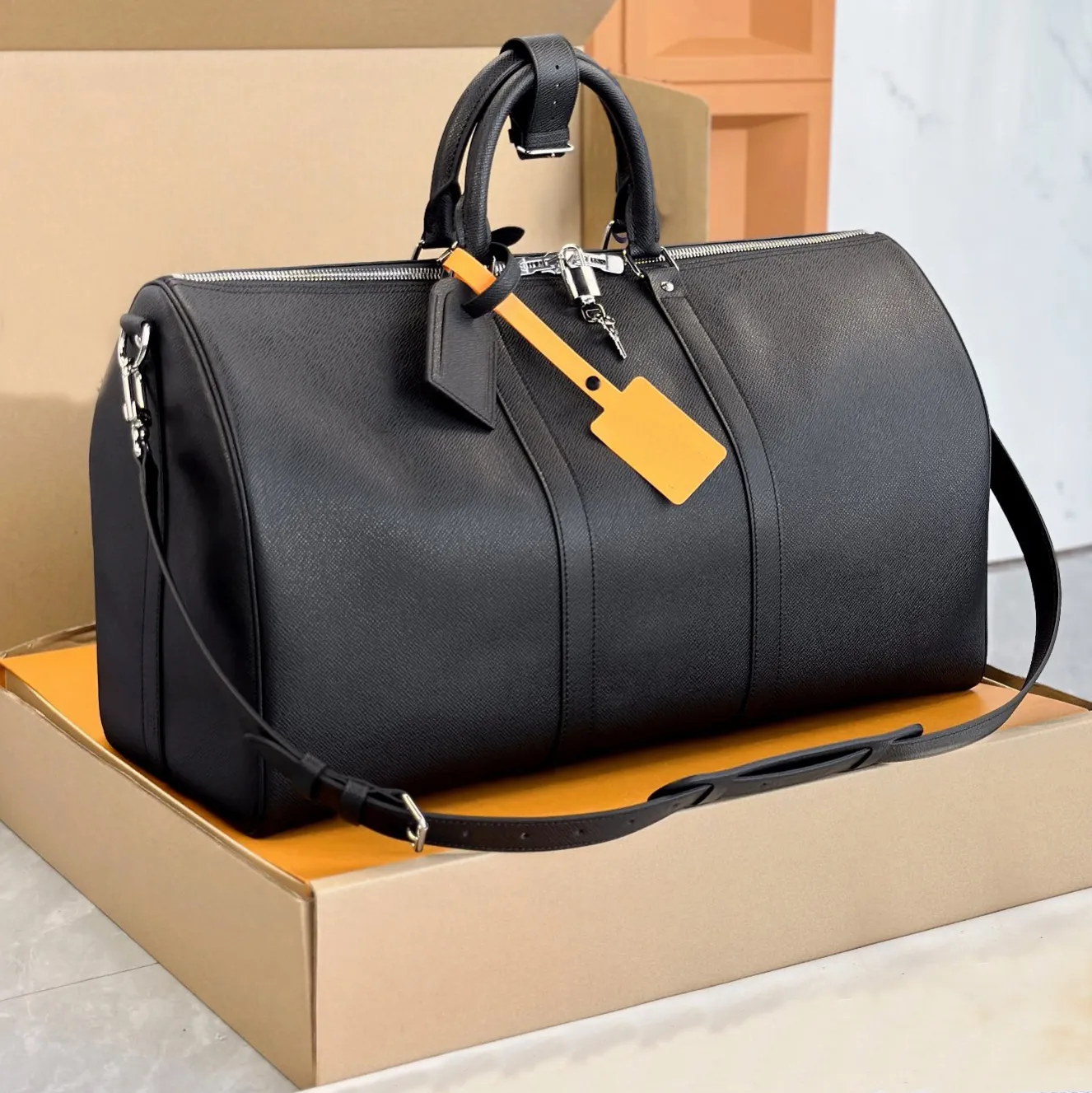 Top Keepall Bandouliere 45 50 55 Duffel Bags Brand Designer Women Men Outdoor Luggage Tote Luxury Zipper Closure Shoulder Handbag Casual-image-1085948126