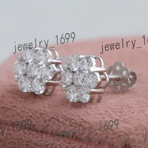 Certified Lab Grown Diamond Flower Earring Stud Man Women Custom Vvs Lab Created Diamond Flower Earrings Fine Jewelry