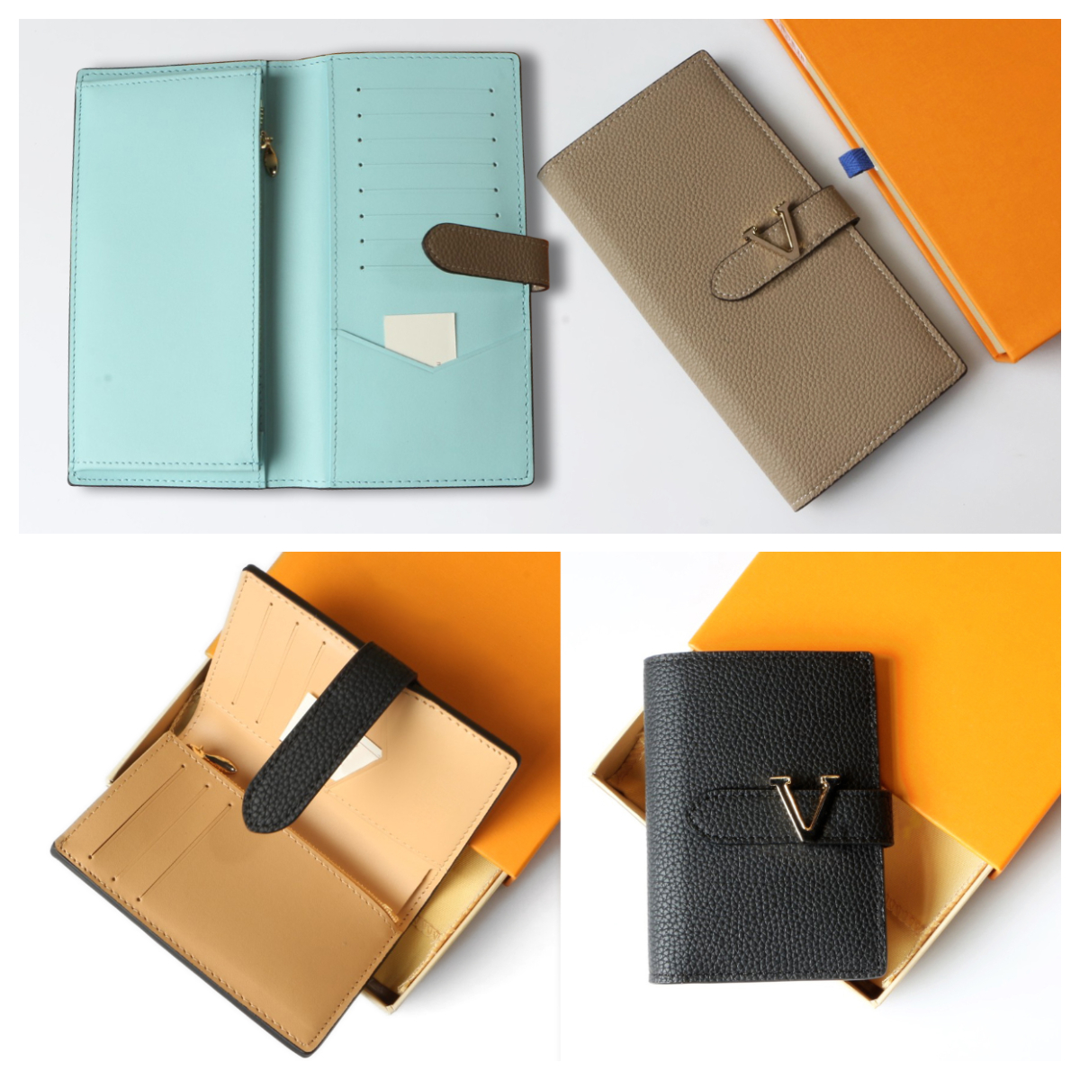 Luxury Designer Card Holders Wallet Men Women Grain leather mini Suit clip wallet porte carte coin purs Designer money clip Buckle wallet Luxury Lon