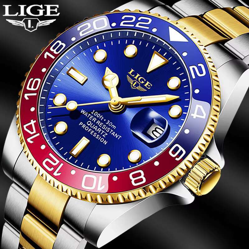High-precision tactical mechanical watch LIGE LG10051 Fashion Classic Style High Quality Watch Women Men Stainless Steel WristWatch Famous Couple