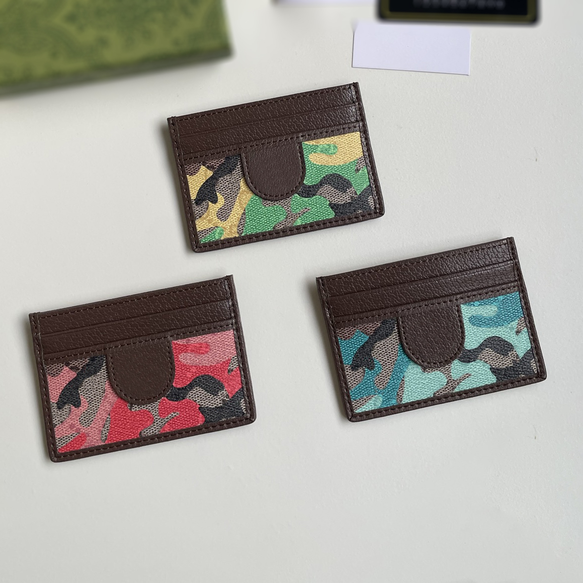 New stylish Camouflage Card Holder wallet Man Women slim porte carte Compact Luxury Designer Genuine Leather Card Bank Card Holder Coin purse tarjet