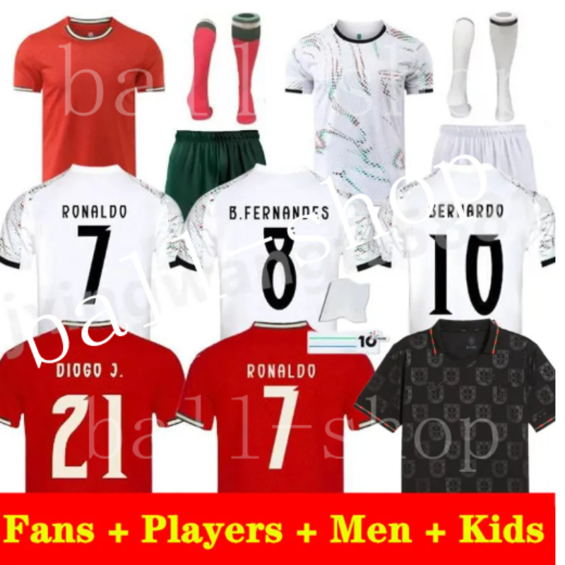 2025 Ronaldo Portugal Maillot de football Black Panther Kit FERNANDES DIOGO J. Portuguesa Fan/Joueur 25/26 Maillot de football BERNARDO PEPE Kit