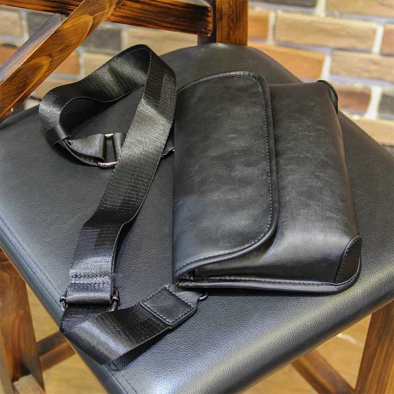 Mens high-quality PU leather luggage casual and fashionable small shoulder bag personalized trend small messenger bagXJ250425