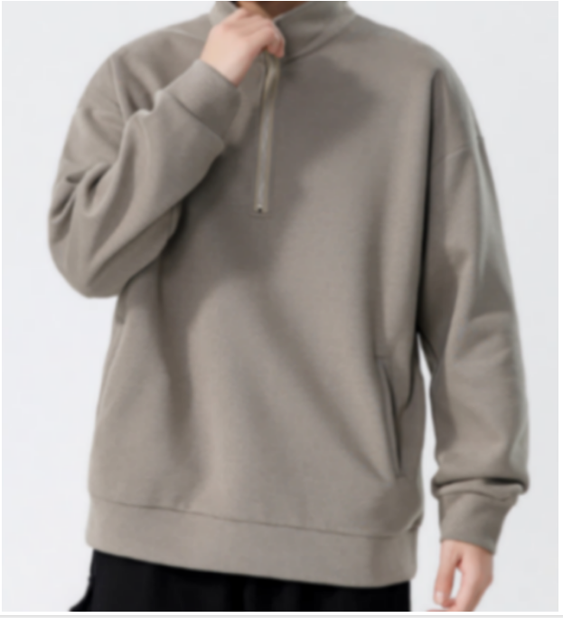 363 Sweat-shirt à col roulé pour les hommes Automne et hiver épaissis de la tendance solide