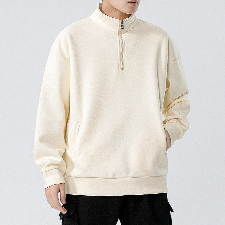107 sweat-shirt à col roulé pour hommes automne épaissi ample sweat-shirt à la mode
