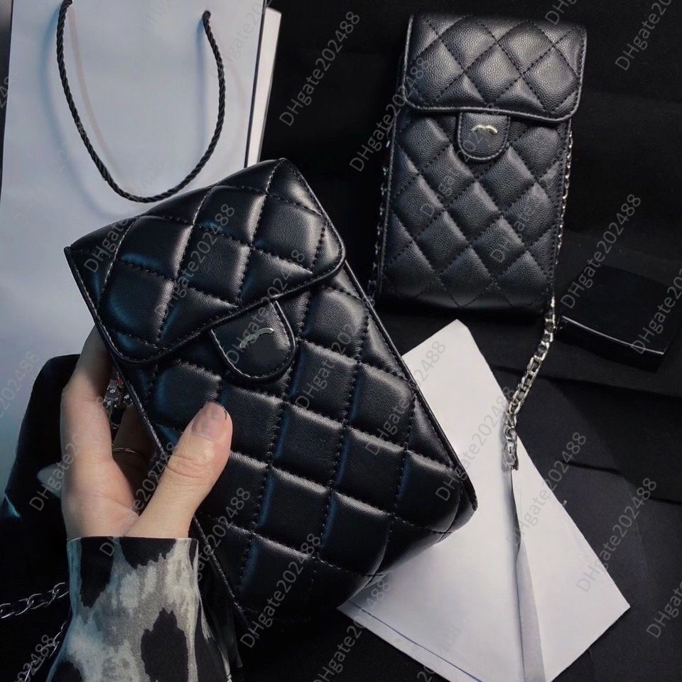Designer iPhone Phone pouch 17promax 17pro 16 15 14 Hi Quality wallet Chain phone bag coin purse Caviar purse Shoulder Pouch Womens Fashion leath