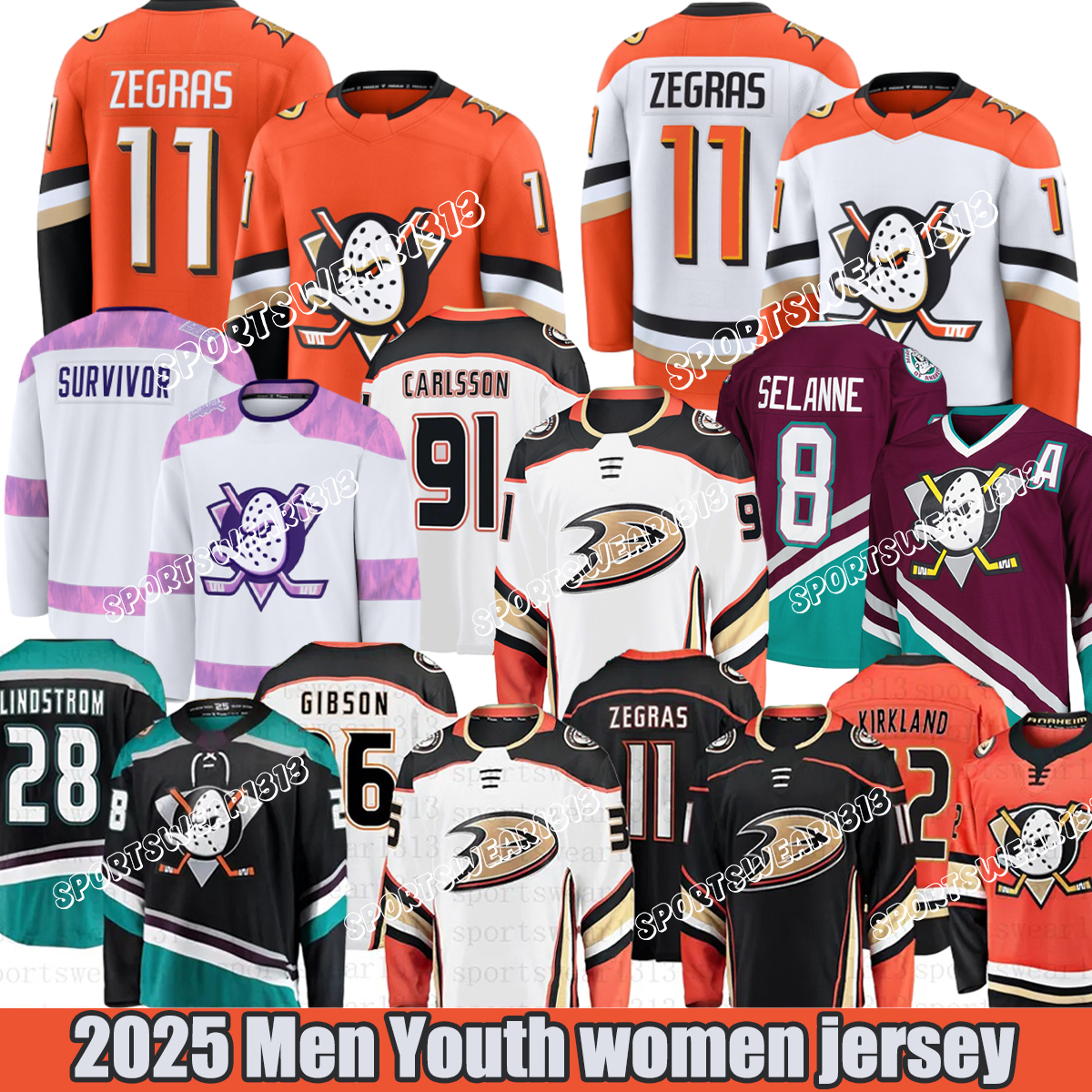 11 Trevor Zegras anaheim hockey jersey mighty ducks jersey Troy Terry Frank Vatrano Leo Carlsson Beckett Sennecke Lukas Dostal John Gibson Charli-image-950952841