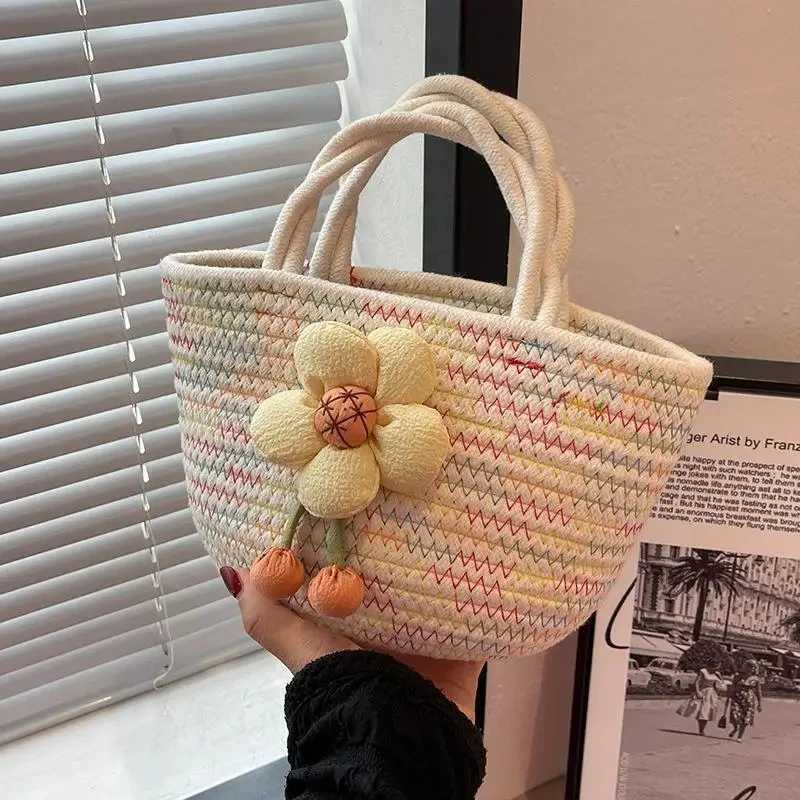 2024 womens handbag niche design casual womens handbag cotton rope material environmentally friendly fashion accessoriesXJ250425