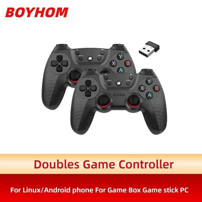 BOYH Wireless doubles game Controller For Linux/Android phone For Game Box Game stick PC Smart TV Box 24G gamepad Joystick H251125-image-1086032274