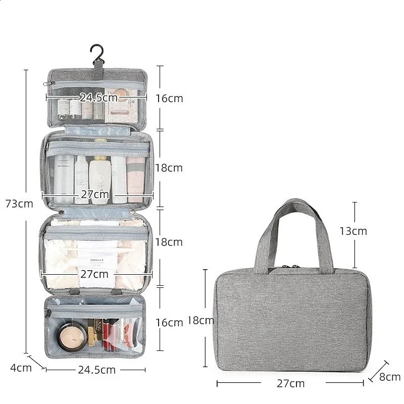 Trendy Travel waterproof folding wet dry separation toilet bag cosmetic storage bag large capacity cosmetic bag 250418