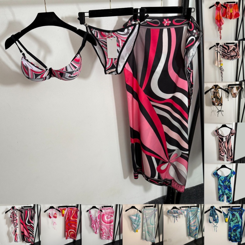 Designer Bikinis Maillots de bain Femmes Maillots de bain sexy avec écharpe Summer Beach Bra Briefs Bikini Set Contraste Couleur Charmant Maillot