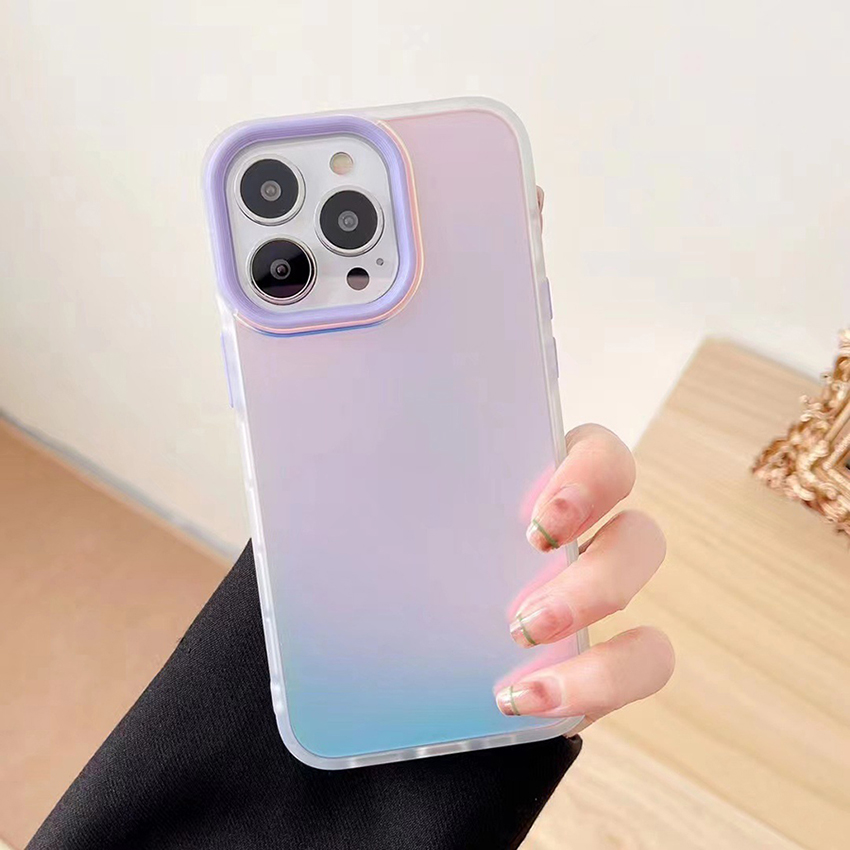 Laser gradient color phone case for iPhone 16 15 14 13 Pro 12 11 Max Plus 16Pro Dazzling color 16promax phone case Frosted feel 14pro 15promax co