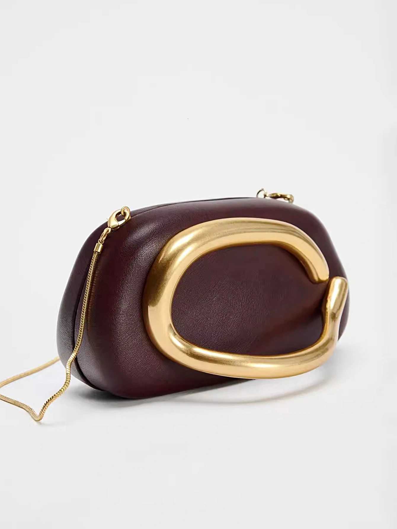Sacs de soirée d'embrayage de fermeture en métal pour femmes sac à main de luxe Designer MINI portefeuille Vintage élégant boîte ovale chaîne san