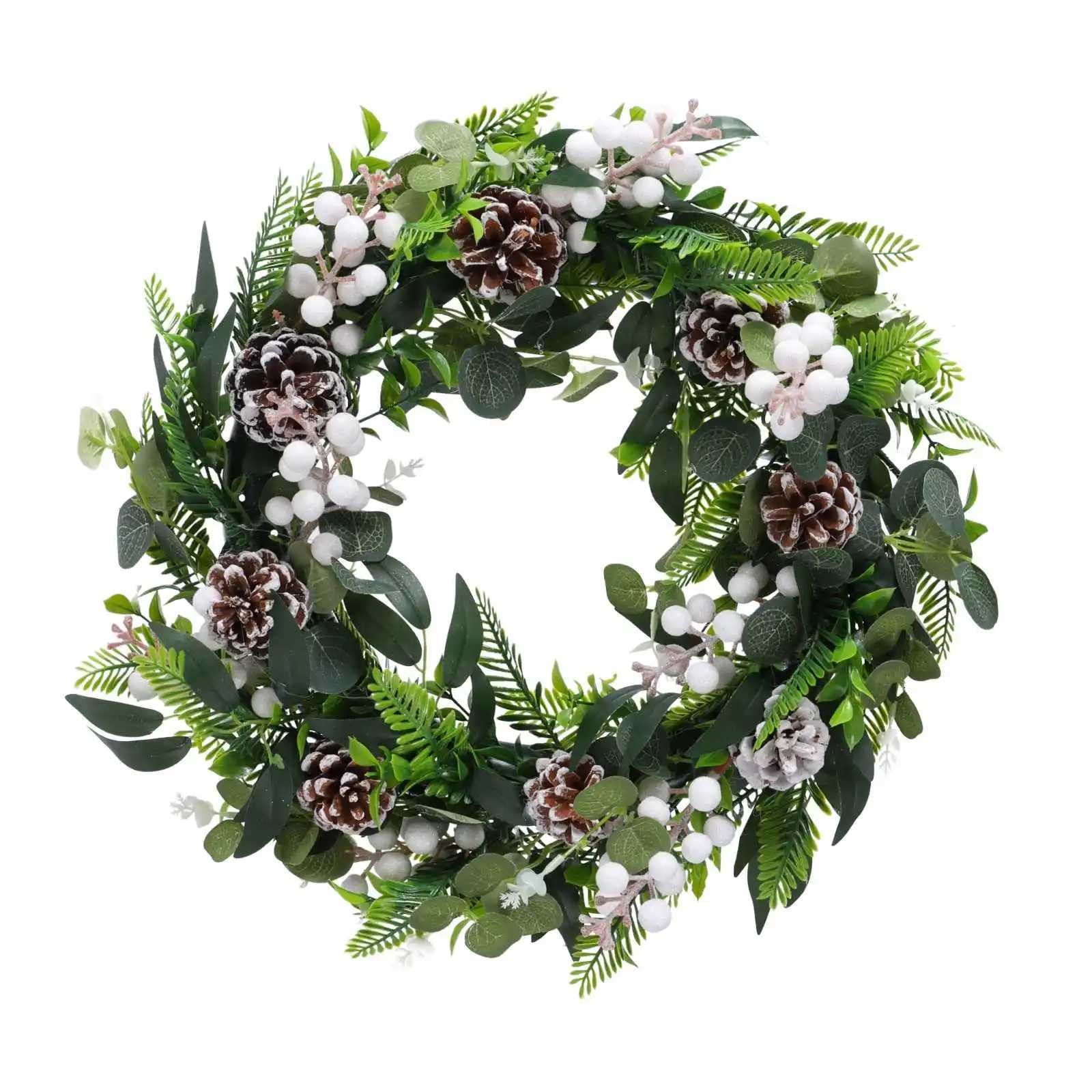 Artificial Eucalyptus Wreath Fall Wreath Green Leaf Wreath for Front Door Window Wedding Home Porch Farmhouse Patio Garden Decor C251126-image-1086195067