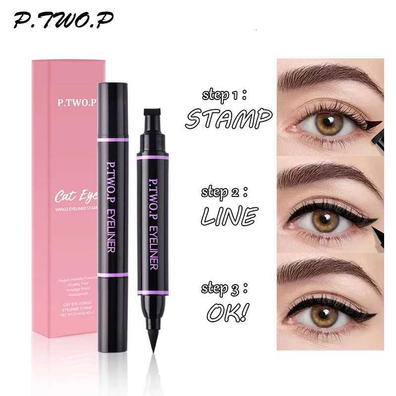 PTWOP Black Eyeliner Pencil Liquid Eye Liner Waterproof Quick Drying Long Lasting Black Eyeliner for Eye Makeups 2 Pcs/LotT251126-image-1086123240