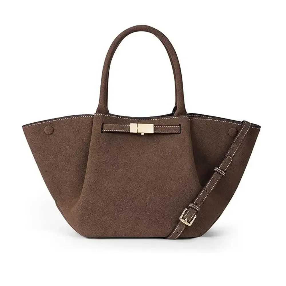 Fashion Versatile Womens Large Capacity Handbag with Phone Pocket Polyester Lining Retro Style Single Shoulder B W250425